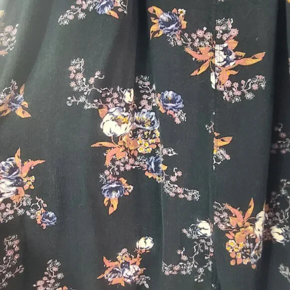 Free People Sz S Sleeveless Black Floral Swing Mini Dress Pockets Gauzy Boho - Picture 11 of 14